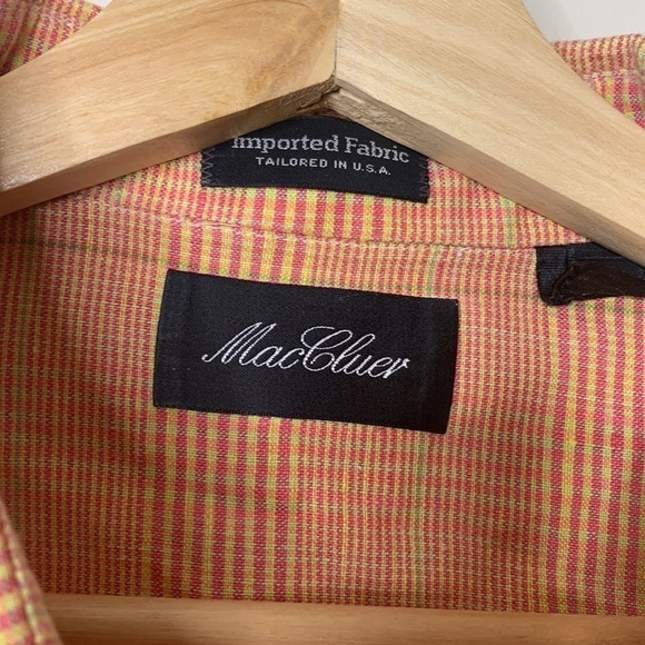 MacCluer | Linen Cotton Plaid Button Down Collared Short Sleeve Shirt XL - Picture 5 of 14